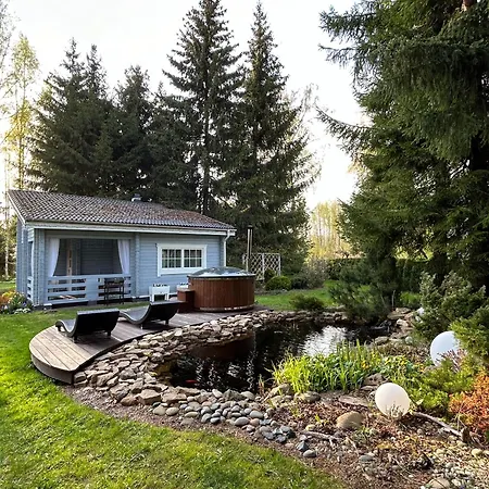 Romantic Cozy House Kirzacinas Pirts With Sauna Close To Seaside Skulte  Exterior photo